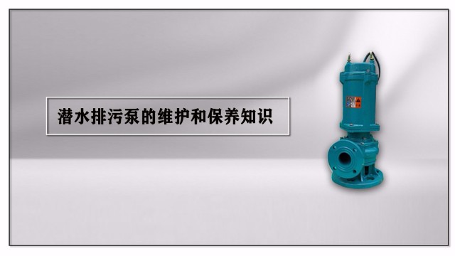 潛水排污泵的維護(hù)和保養(yǎng)知識